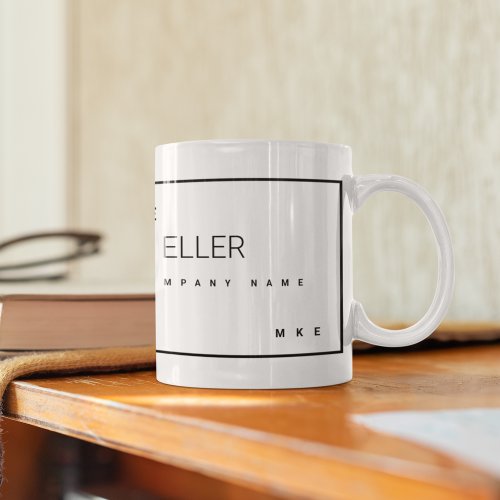 Modern profession business name white coffee mug