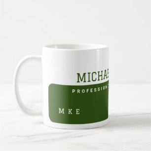 Modern Profession Half-Green Coffee Mug with Name