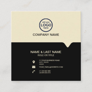 Modern Professional 2 colors add your logo Square Business Card