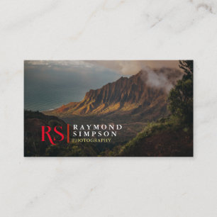 Modern Professional 2 Photos Monogram Photograpy Business Card
