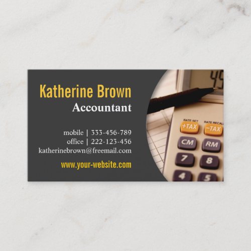 Modern Professional Accountant Tax Calculator Business Card