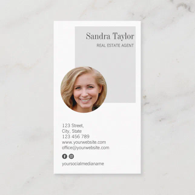 Modern Professional Add Your Logo Real Estate Business Card | Zazzle