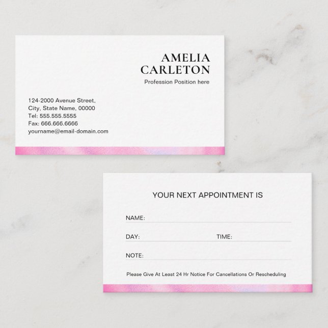 Modern Professional Appointment Card (Front/Back)