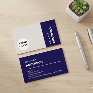 Modern Professional Architect Navy Blue Business Card