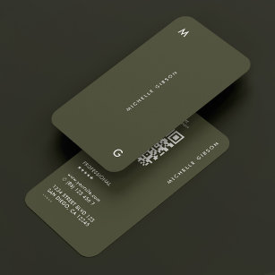 Modern Professional Army Green Simple Business Card