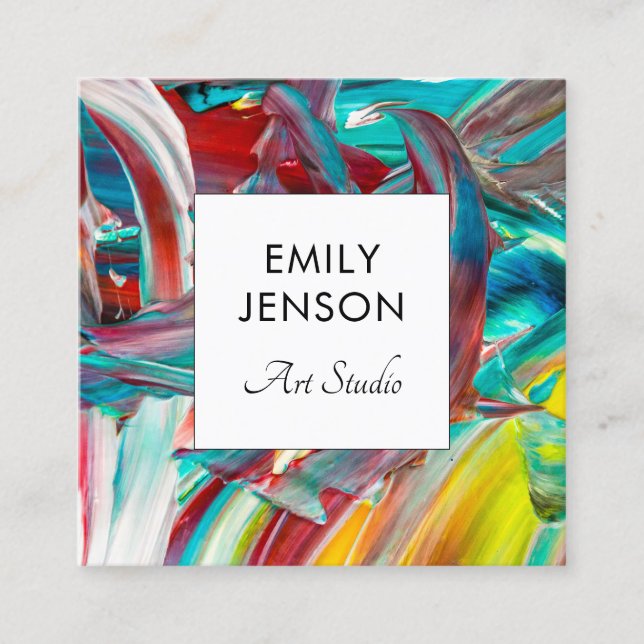 Modern Professional Artist Square Business Card (Front)