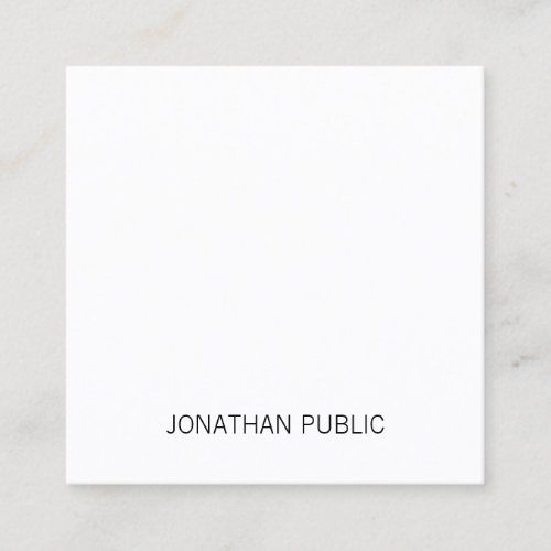 Modern Professional Artistic Sleek Template Luxury Square Business Card