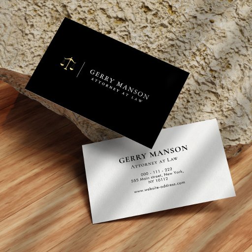 Customizable modern professional attorney at law lawyer business card