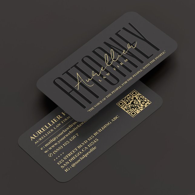 Modern Professional Attorney Law Firm Black  Business Card (Modern Professional Attorney Law Firm Black Business Card
)