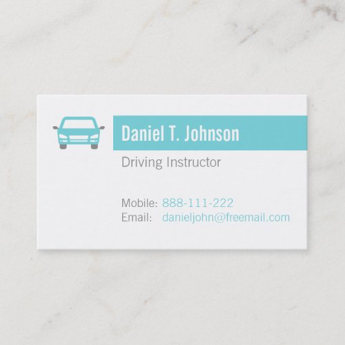Modern Professional Automotive Driving Instructor Business Card