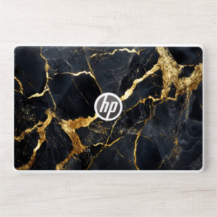 Modern Professional Black and Gold Marble Notebook HP Laptop Skin