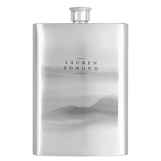 Modern Professional Black and White Abstract Flask (Front)