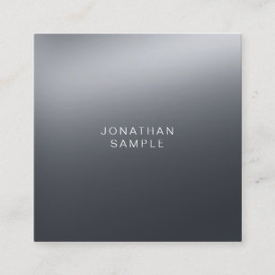 Modern Professional Black And White Elegant Plain Square Business Card