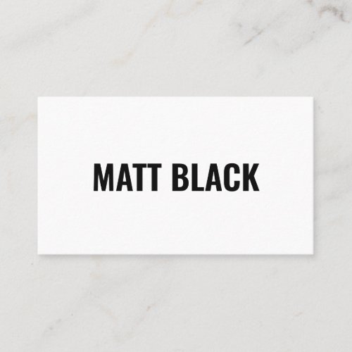 Modern professional black and white simple elegant business card