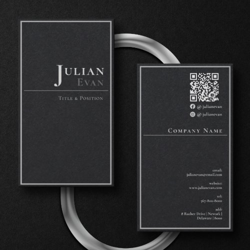 Modern Professional Black Business Card