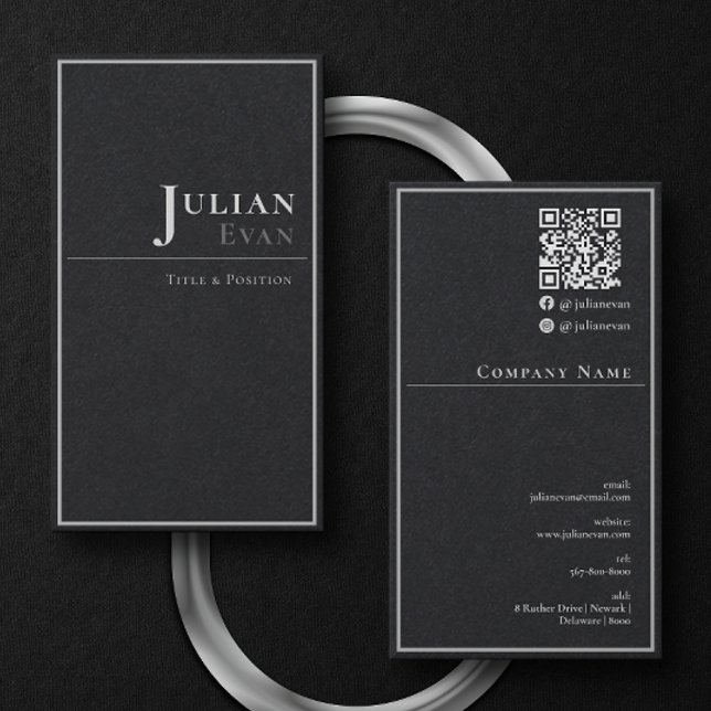 Modern Professional Black Business Card (Creator Uploaded)
