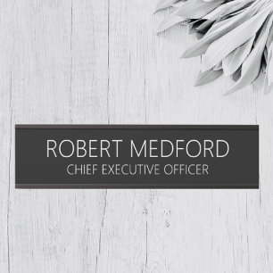 Modern Professional Black Door Sign Name Plate