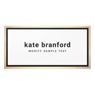 Modern  Professional Black Gold Border  Door Sign