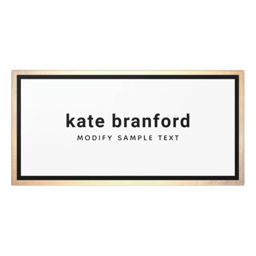 Modern  Professional Black Gold Border  Door Sign