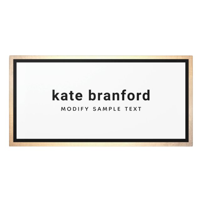 Modern  Professional Black Gold Border  Door Sign (Classic Front)
