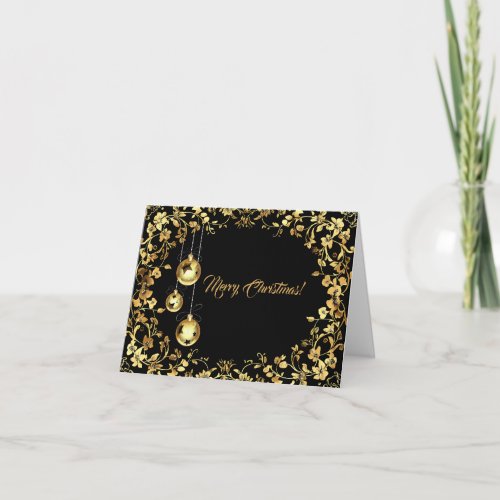 Modern Professional Black & Gold Christmas Card