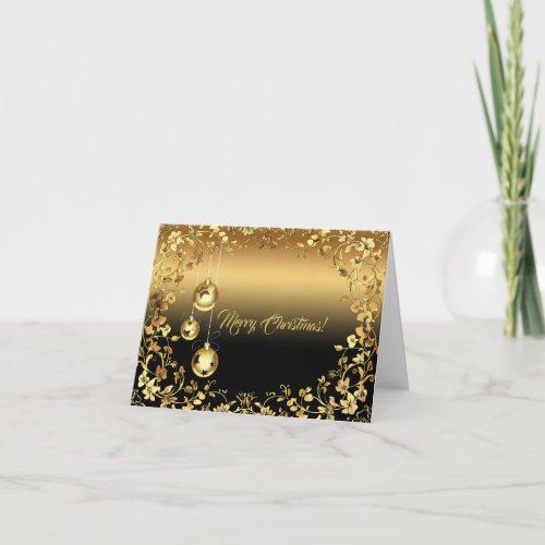 Modern Professional Black & Gold Christmas Card