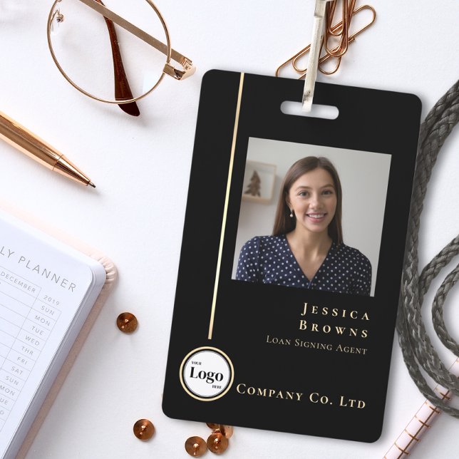 Modern Professional Black Gold Photo Logo QR code Badge (Creator Uploaded)