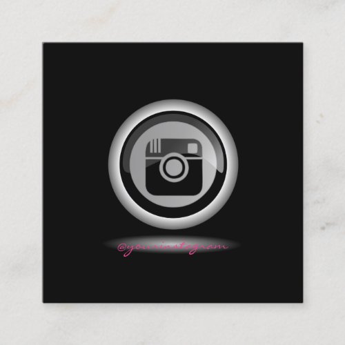 Modern  ProfessionalBlack  Instagram Social Media Square Business Card