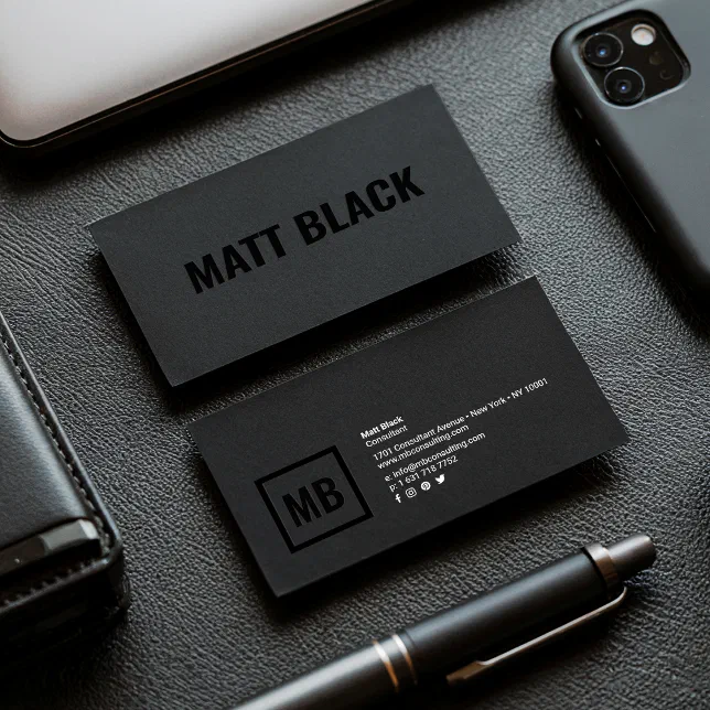 Modern professional black kraft simple elegant business card
