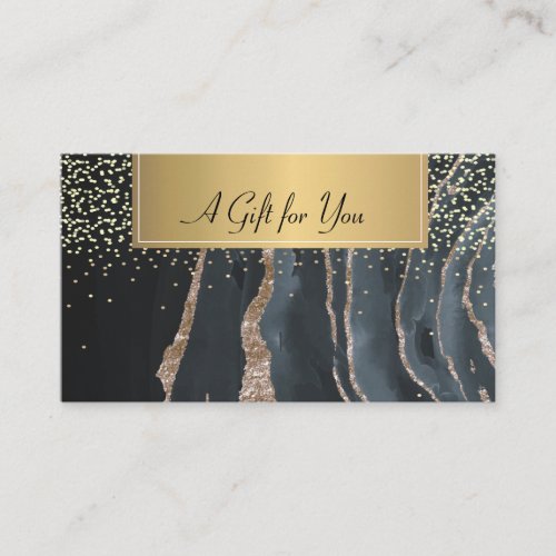 ModernProfessional Black Marble Gold   Discount Card