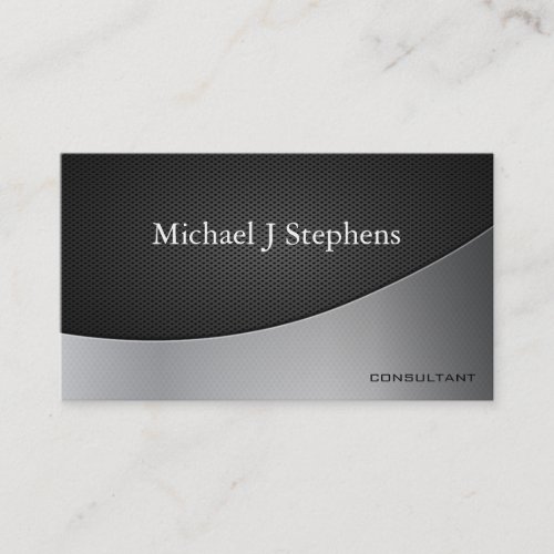 Modern Professional Black Metal Textured Simple Business Card
