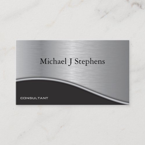 Modern Professional Black Textured Platinum Business Cards