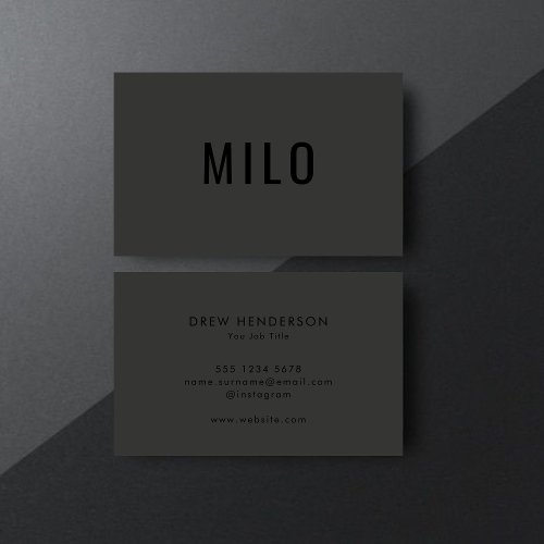 Modern Professional Black Typography Classy Luxury Business Card