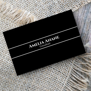 Modern Professional Black & White Consultant Business Card