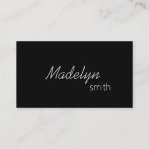 Modern Professional Black White Minimal Script Business Card