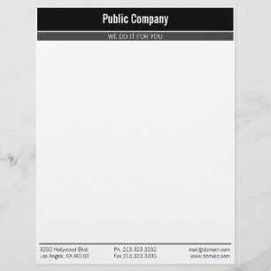Modern Professional Black with Dark Gray Letterhead