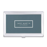 Modern Professional Blue and Light Grey Case For Business Cards