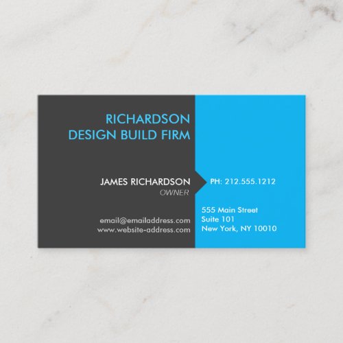 MODERN &amp; PROFESSIONAL BLUE/DK GRAY Business Card