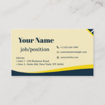 Modern Professional Blue Gold Business Card 