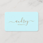Modern Professional Blue Gold Signature Business Card (Front)