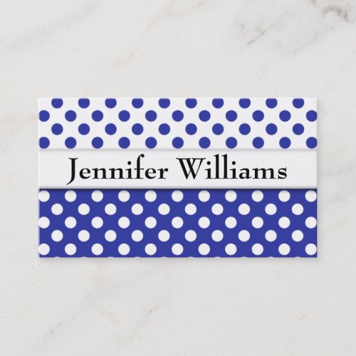 Modern Professional Blue Polka Dot Business Card