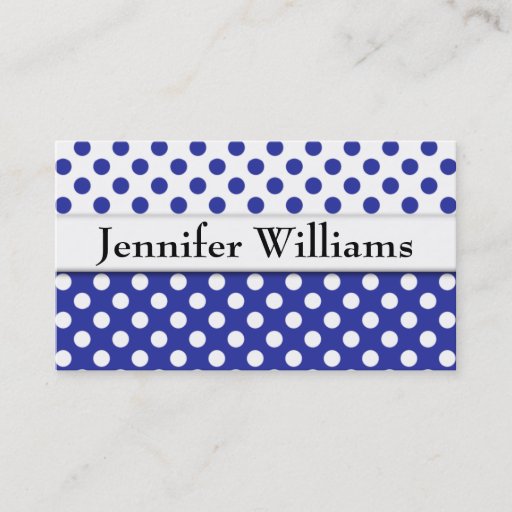 Customizable Modern Professional Blue Polka Dot Business Card
