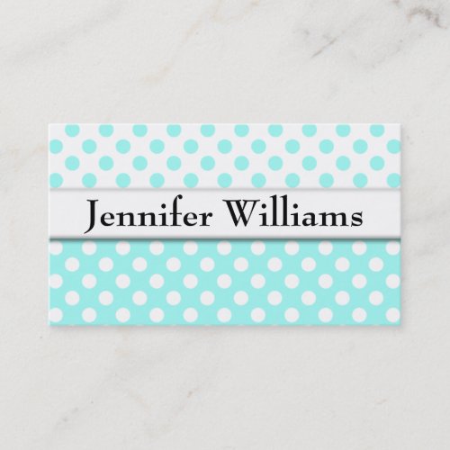 Modern Professional Blue Polka Dot Business Card