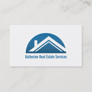Modern Professional Blue Real Estate Realtor Business Card