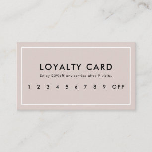 Modern Professional Blush Beige Loyalty Card