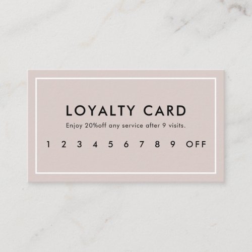 Modern Professional Blush Beige Loyalty Card