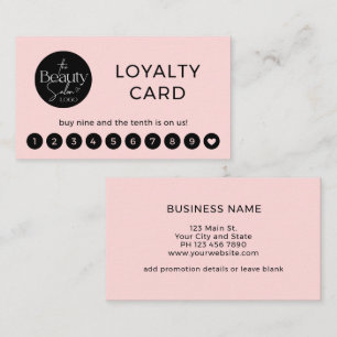 Modern Professional Blush Pink Loyalty Card