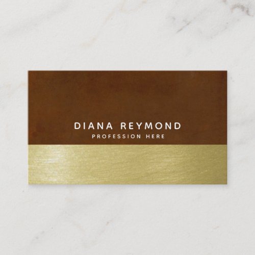 modern professional brown  faux gold business card