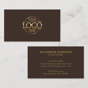 Modern Professional Brown & Gold Company Logo Business Card