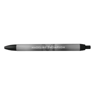 Modern Professional Brushed Metallic Gray Monogram Pen